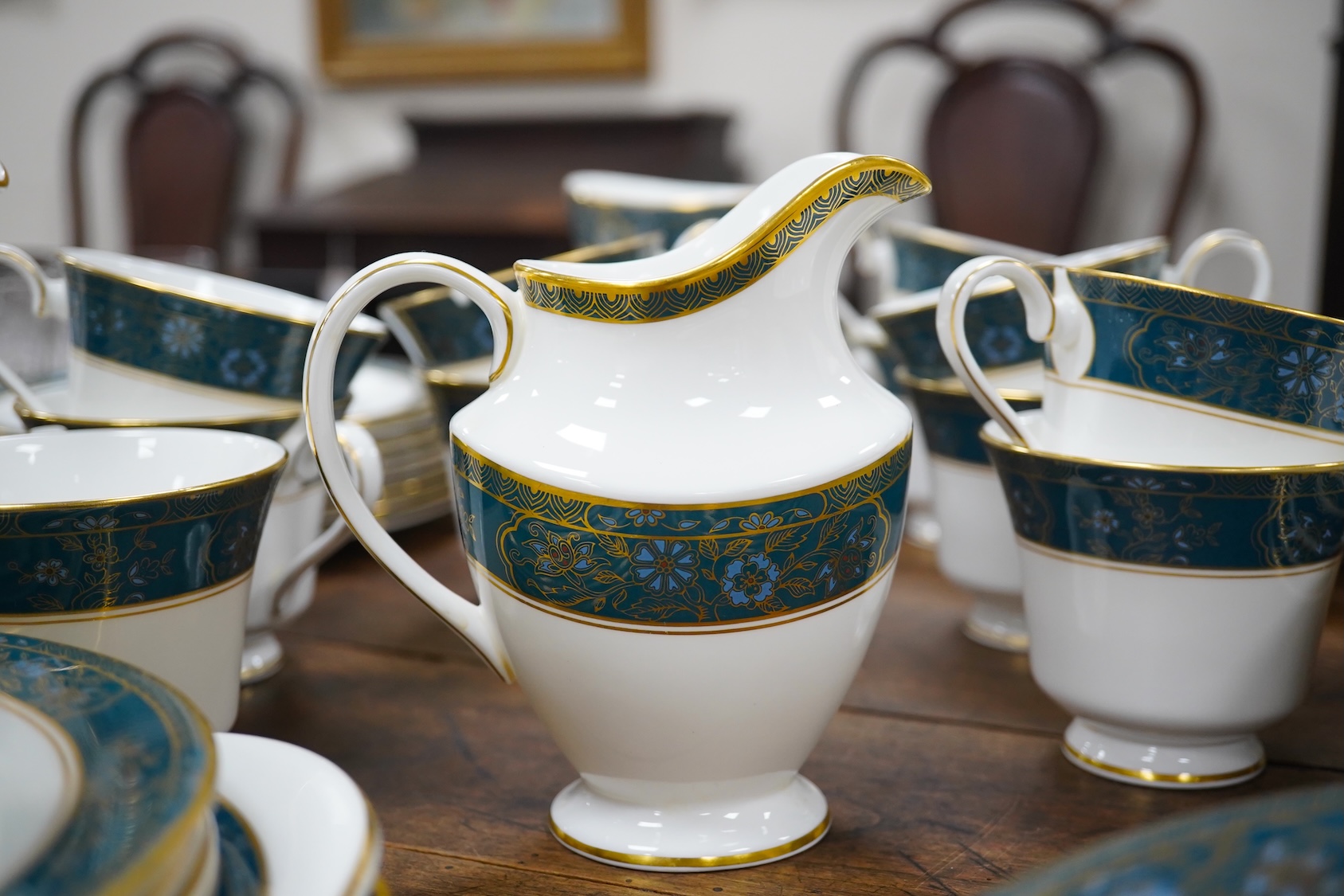 A Royal Doulton Carlyle pattern part dinner and tea service. Condition - appears good